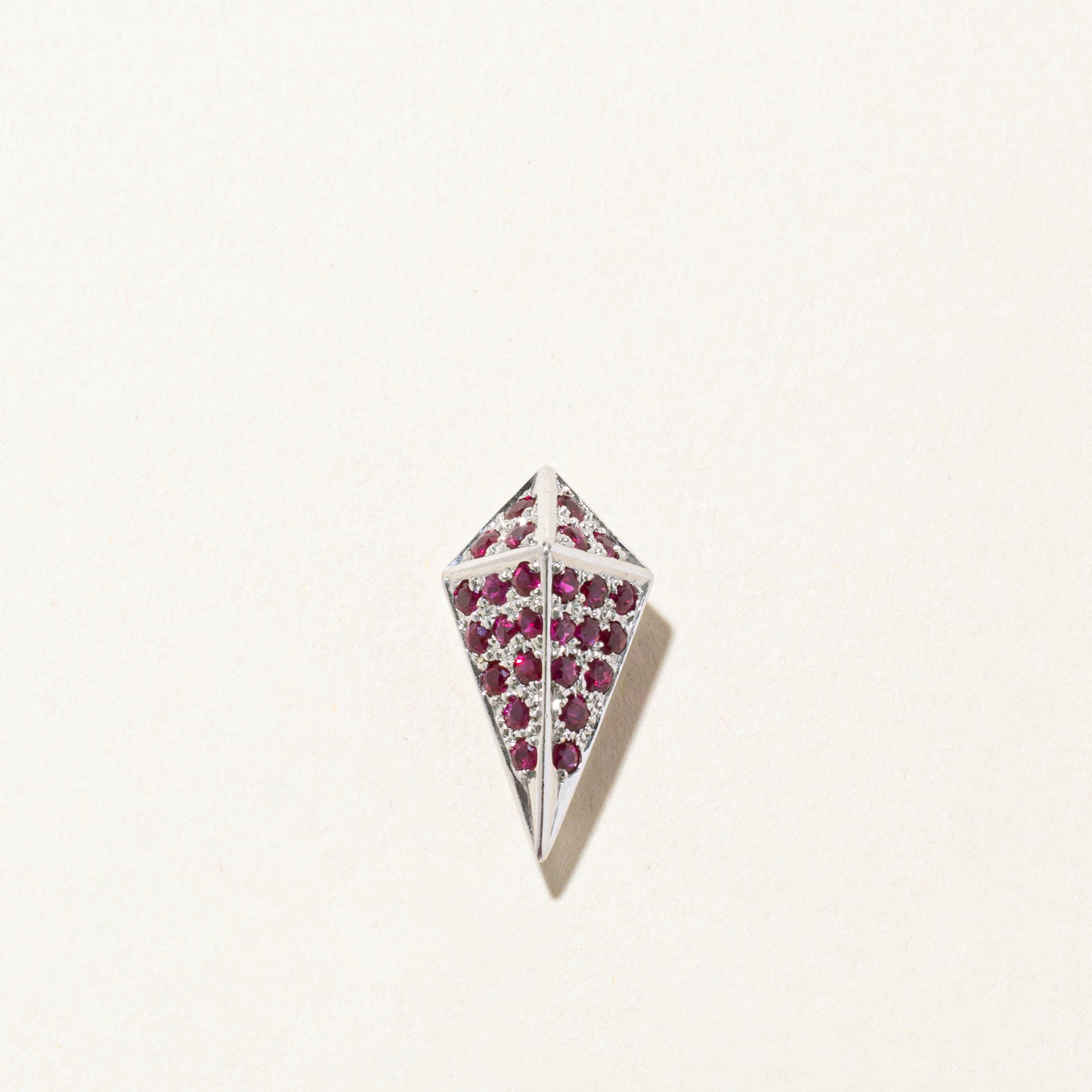 18k Pave Set Ruby Kite Geometric Pendant | 0.95ct