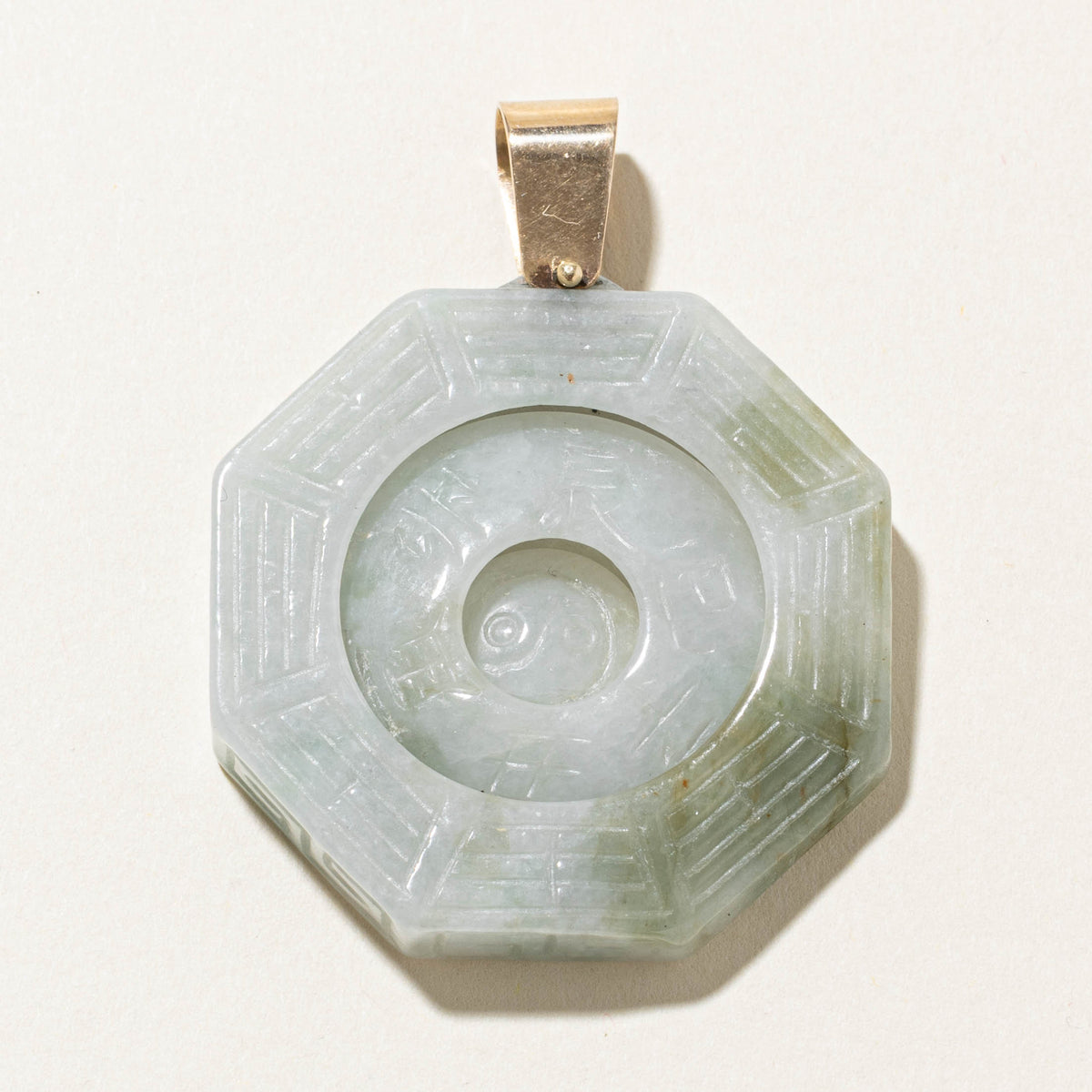 14k Jadeite Yin-Yang Bagua Pendant | 100.00ct