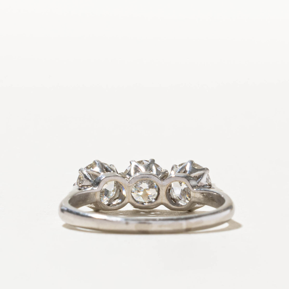 14k Three Stone Old European Cut Diamond Engagement Ring | 1.77ctw | SZ 7