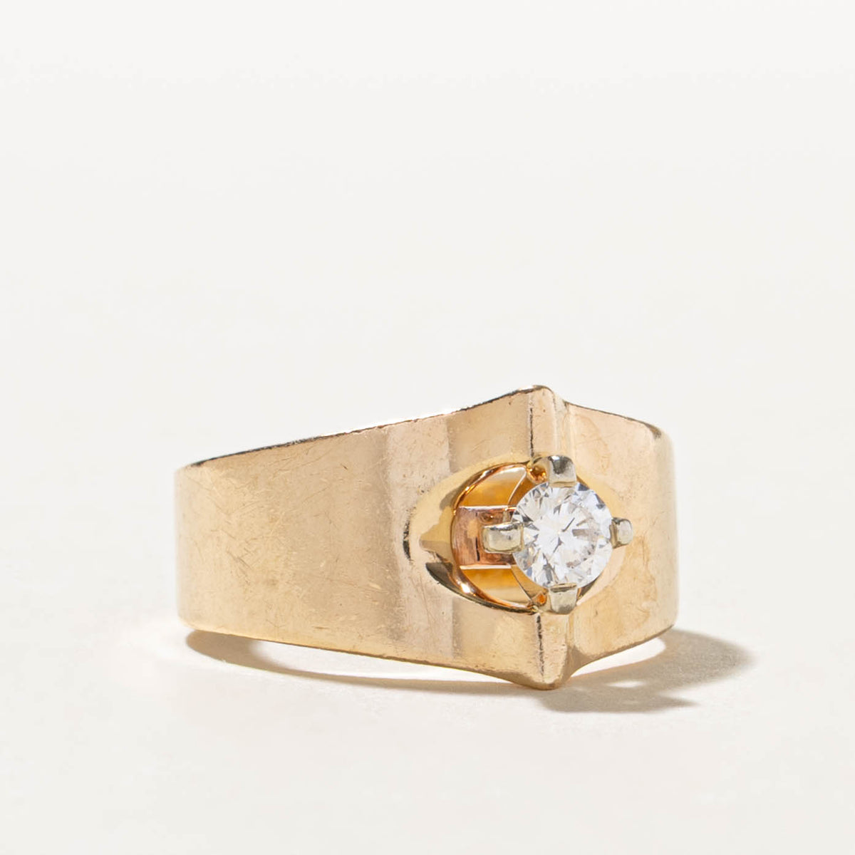 14k Solitaire Diamond Pointed Ring | 0.20ct | SZ 4.75