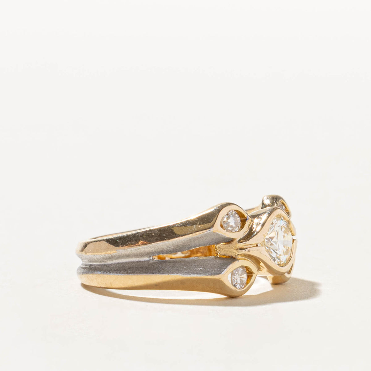 18k Bezel Set Diamond Marquise Cluster Ring | 0.58ctw | SZ 5.75