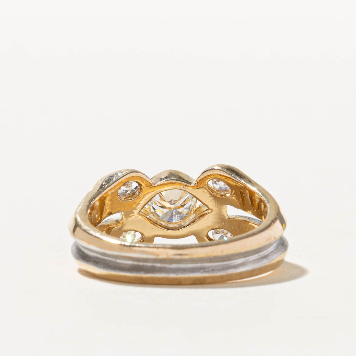 18k Bezel Set Diamond Marquise Cluster Ring | 0.58ctw | SZ 5.75