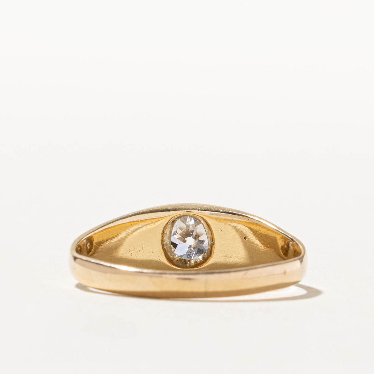 18k Solitaire Old Mine Cut Diamond Dome Ring | 0.50ct SI1/SI2 F | SZ 9.5