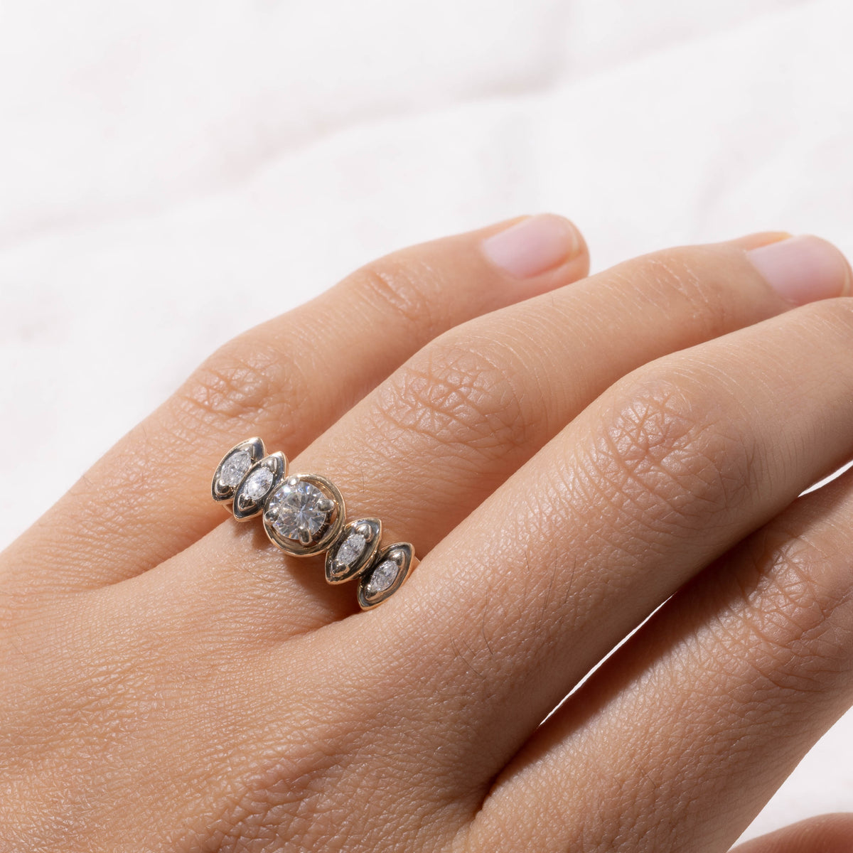 14k Diamond Marquise Accented Ring | 0.52ct SI2 I, 0.28ctw | SZ 7.25