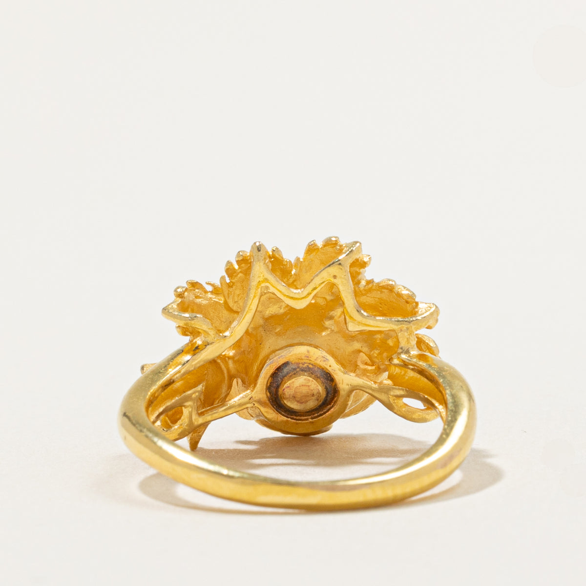 19k Yellow Gold Rose Cocktail Ring | SZ 5.75