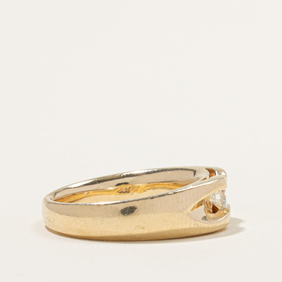 14k Solitaire Diamond Bow Design Ring | 0.32ct SI1 G/H | SZ 9.25