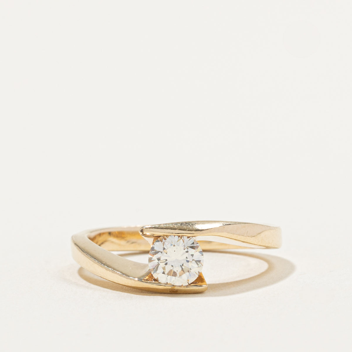 14k Tension Set Diamond Bypass Ring | 0.45ct SI1 H/I | SZ 6