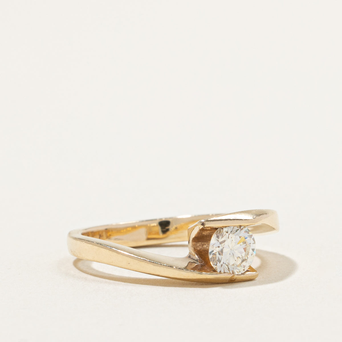 14k Tension Set Diamond Bypass Ring | 0.45ct SI1 H/I | SZ 6
