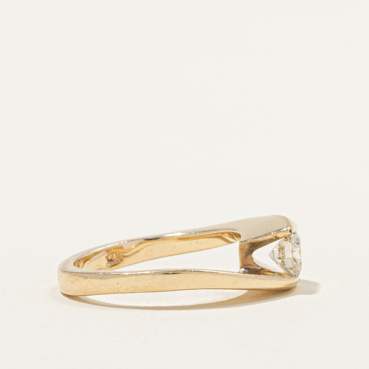 14k Tension Set Diamond Bypass Ring | 0.45ct SI1 H/I | SZ 6