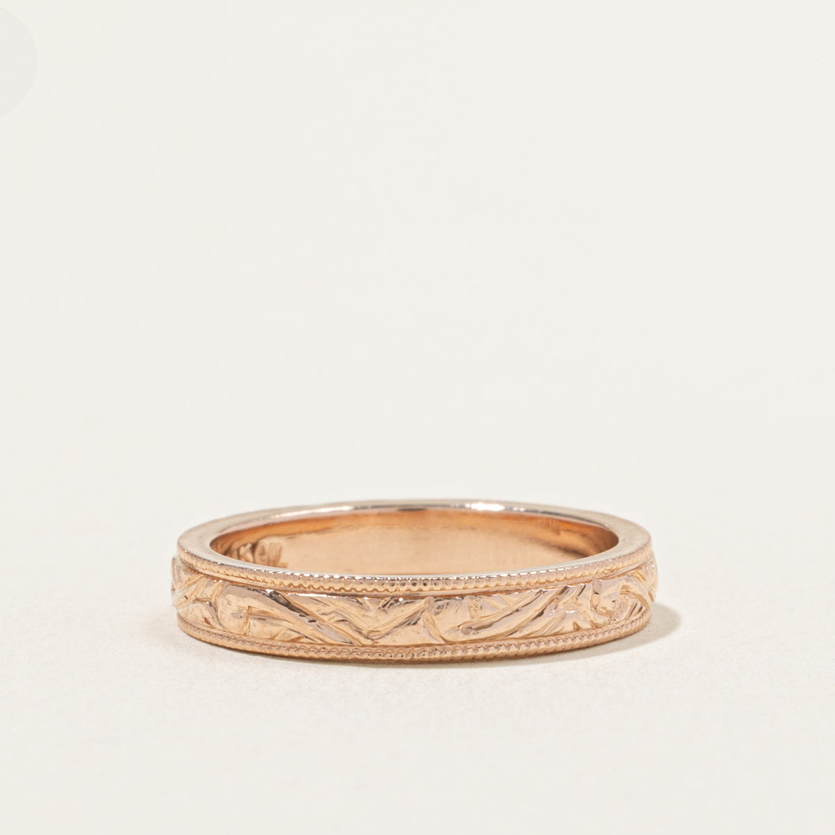 14k Rose Gold Scrollwork Engraved Band | 3.05mm | SZ 4