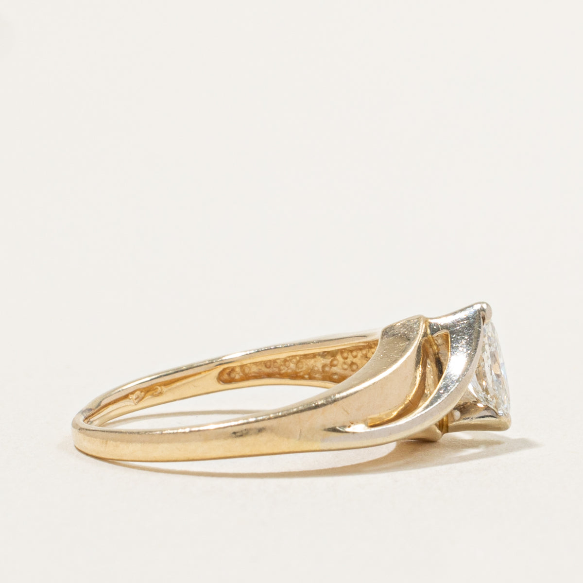 14k Solitaire Marquise Cut Diamond Bypass Ring | 0.25ct SI1/SI2 H/I | SZ 5