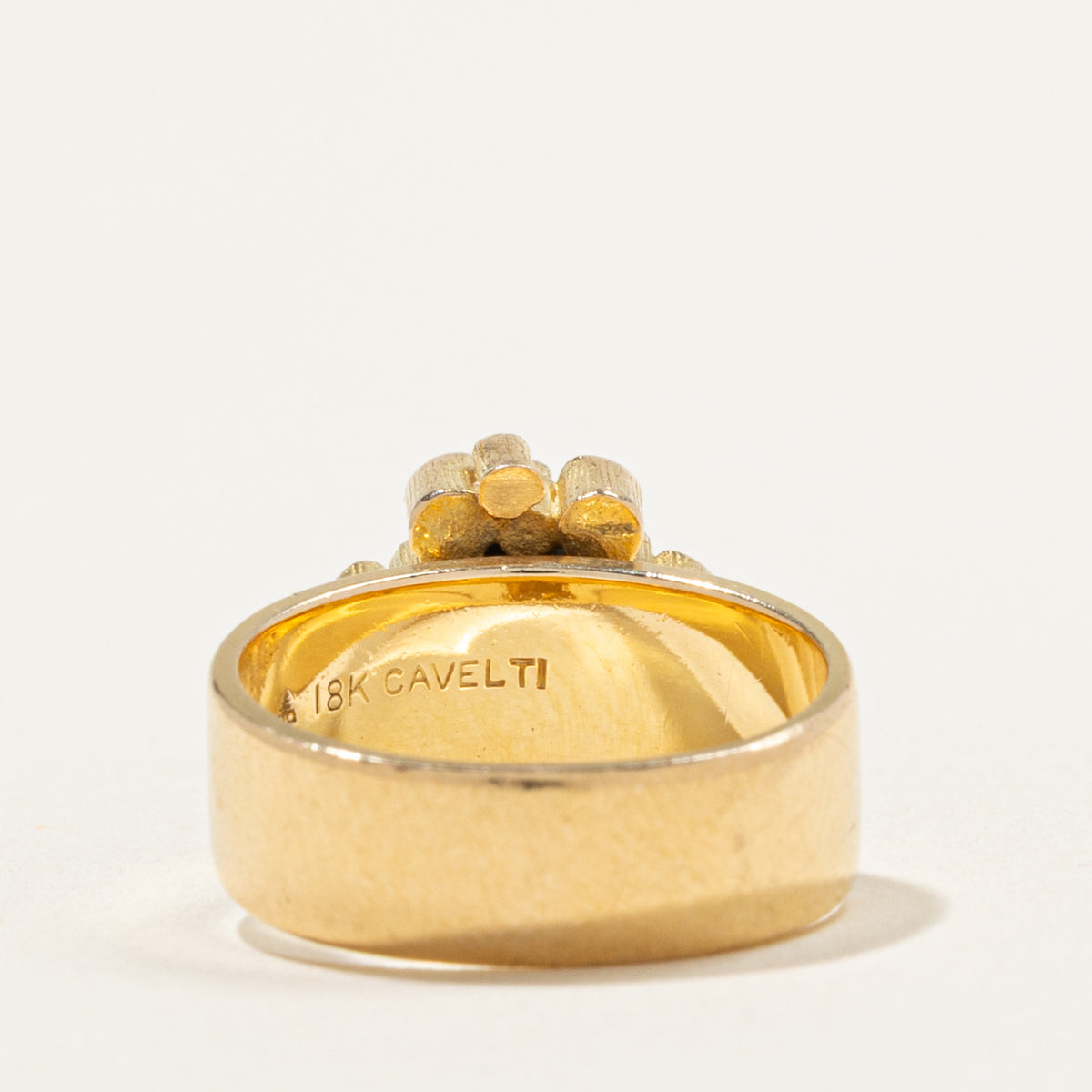 'Cavelti' Solitaire Diamond Bead Textured Ring | 0.20ct | SZ 4.75