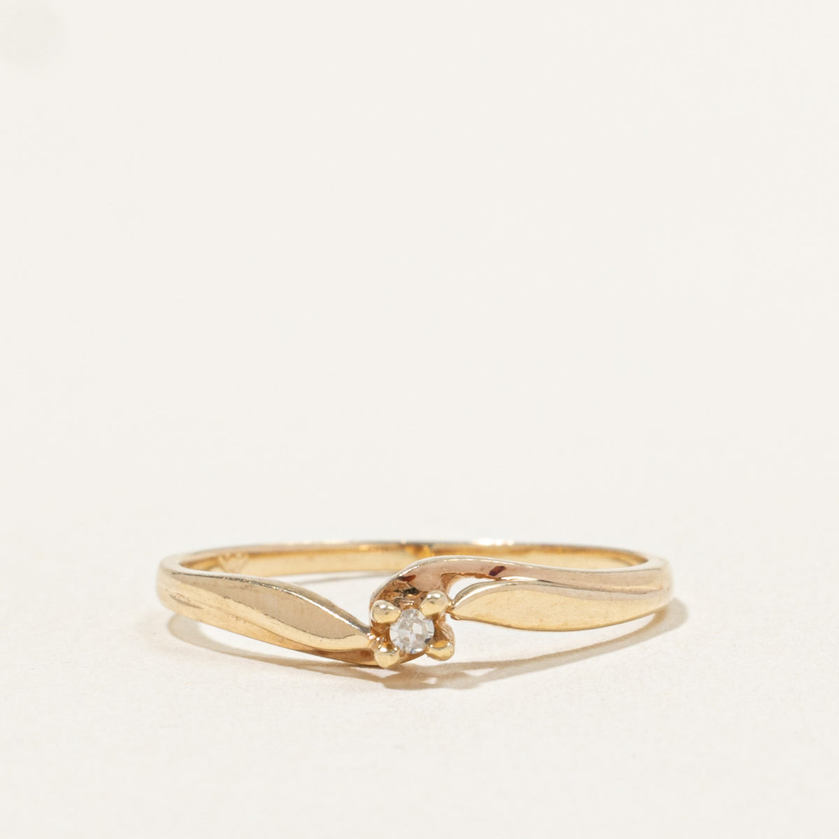 10k Diamond Petite Bypass Ring | 0.03ctw | SZ 6