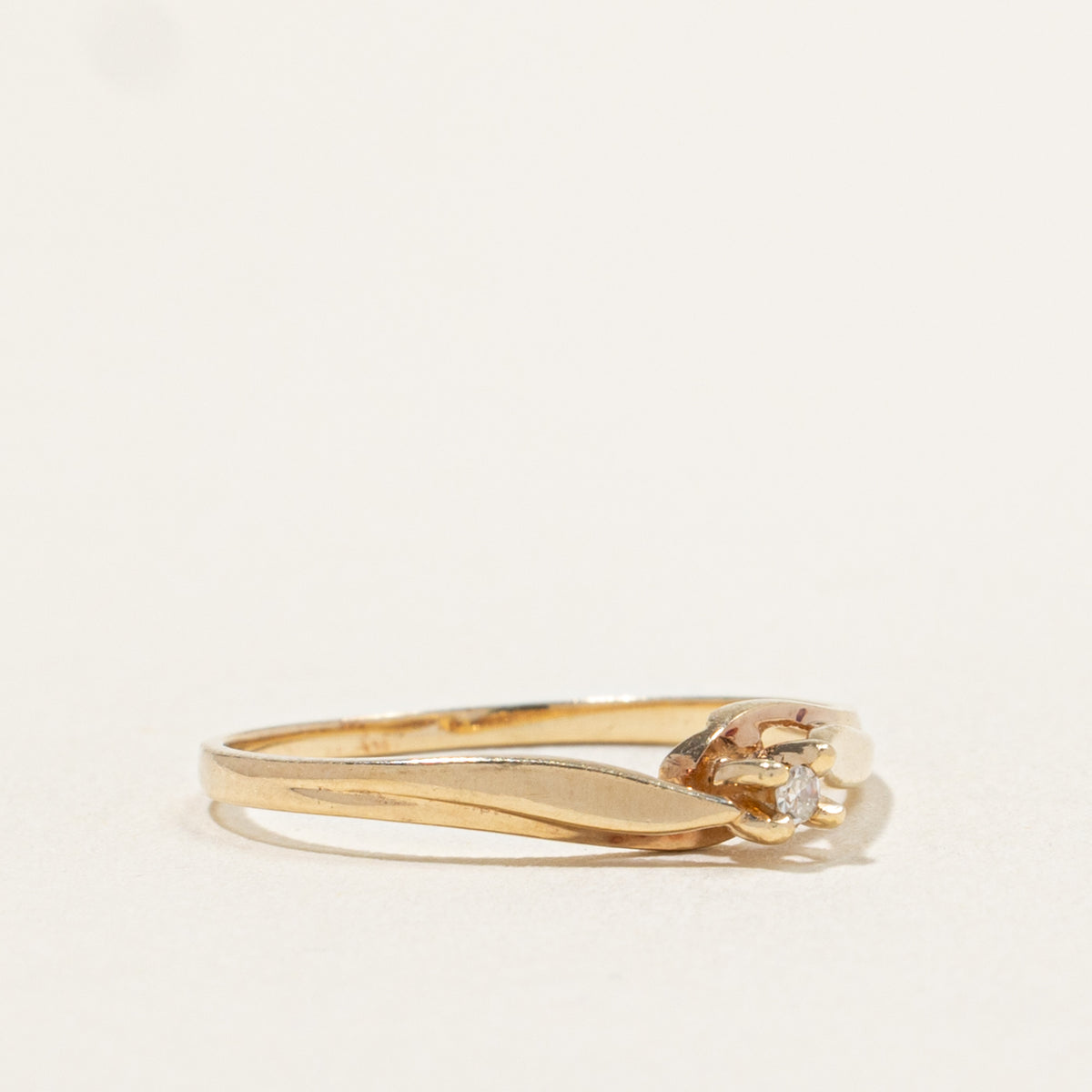 10k Diamond Petite Bypass Ring | 0.03ctw | SZ 6
