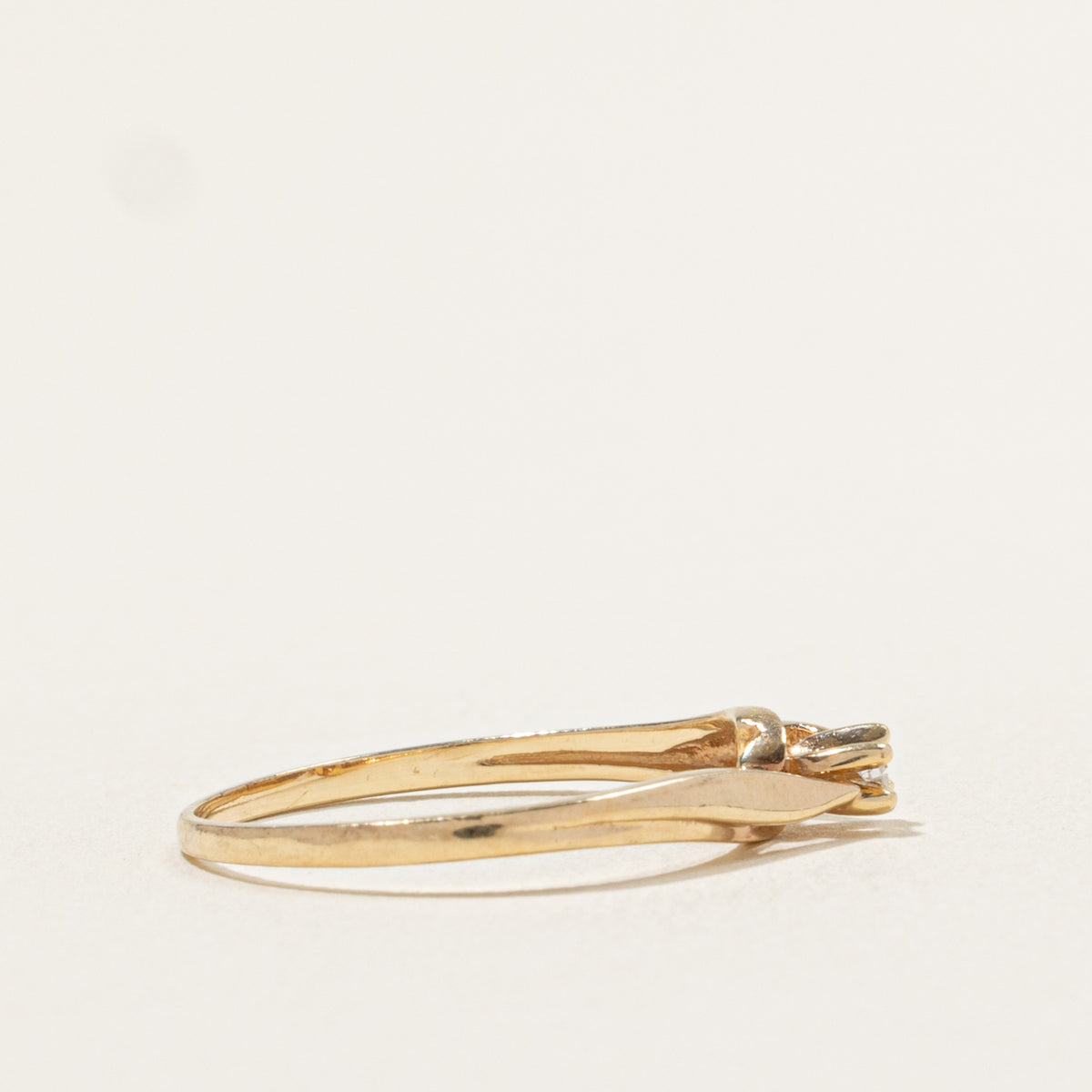 10k Diamond Petite Bypass Ring | 0.03ctw | SZ 6