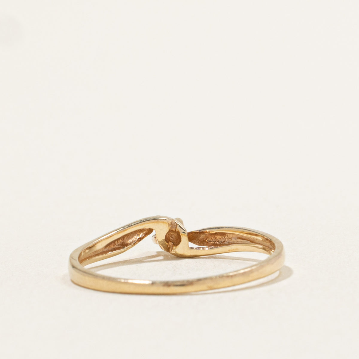 10k Diamond Petite Bypass Ring | 0.03ctw | SZ 6