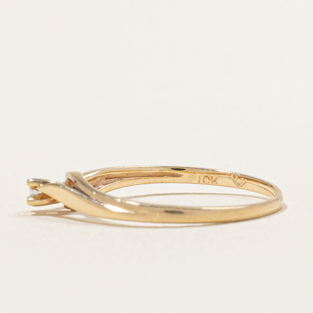 10k Diamond Petite Bypass Ring | 0.03ctw | SZ 6