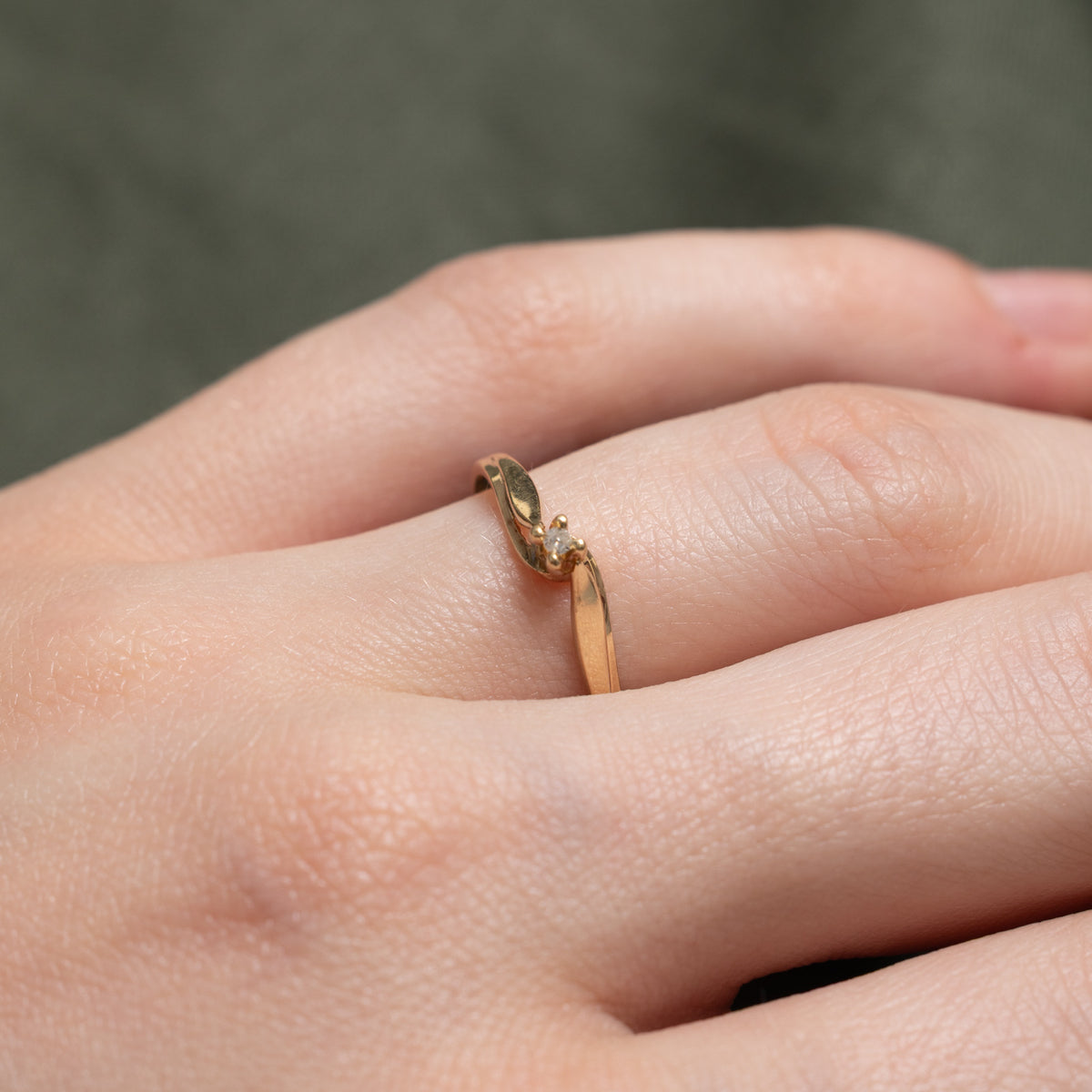 10k Diamond Petite Bypass Ring | 0.03ctw | SZ 6