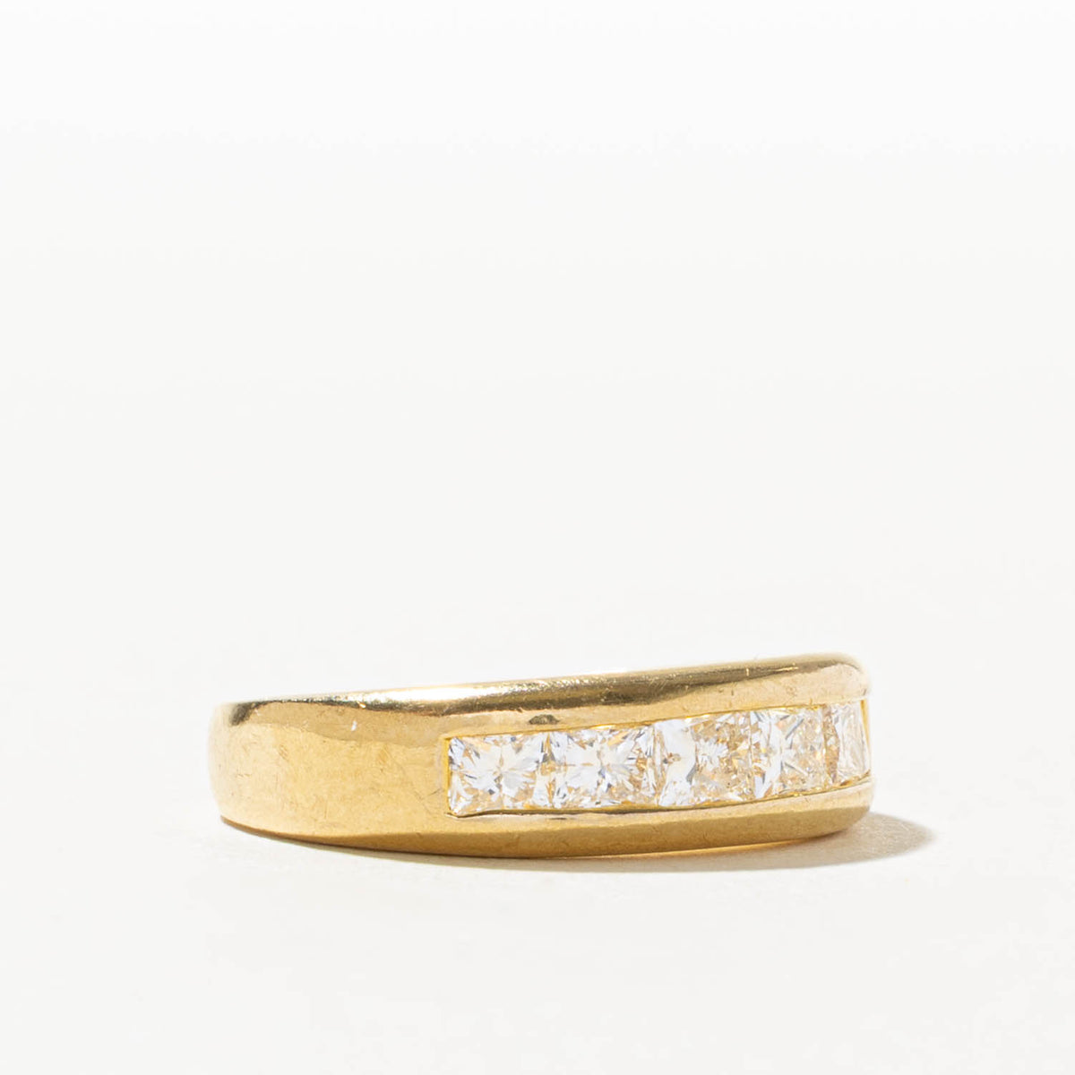 18k Semi Eternity Princess Cut Diamond Band | 0.90ctw | 5.93mm | SZ 7.75