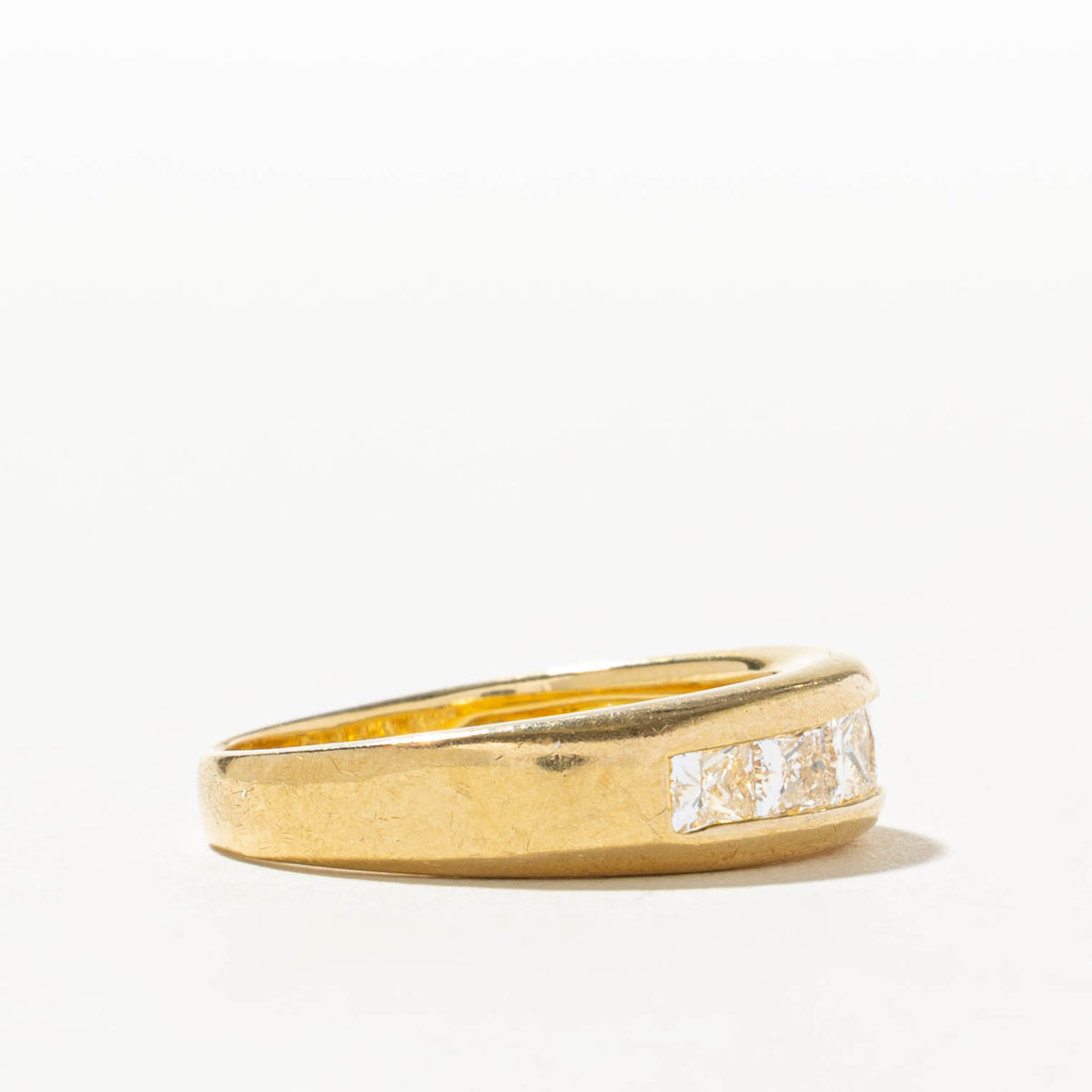 18k Semi Eternity Princess Cut Diamond Band | 0.90ctw | 5.93mm | SZ 7.75