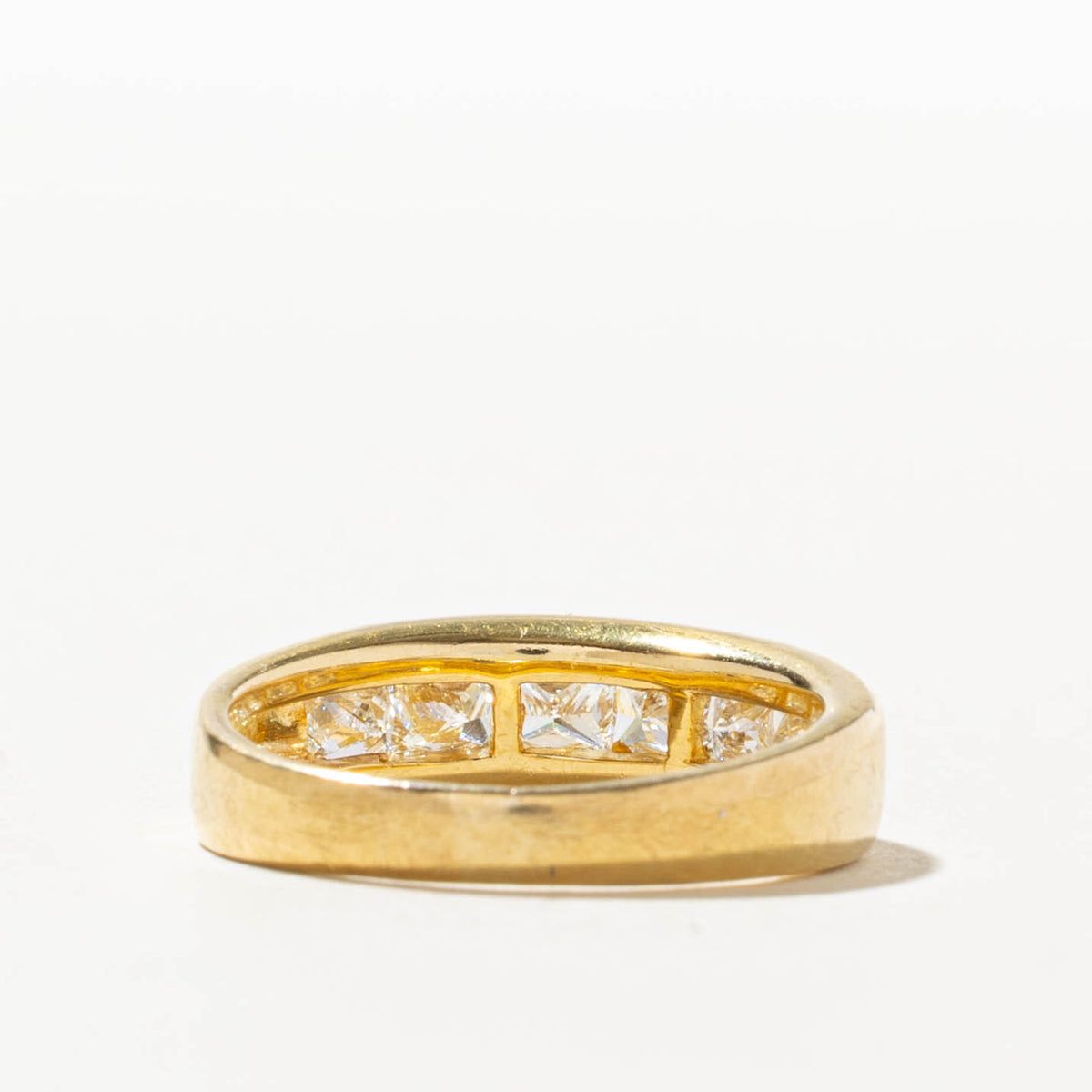 18k Semi Eternity Princess Cut Diamond Band | 0.90ctw | 5.93mm | SZ 7.75