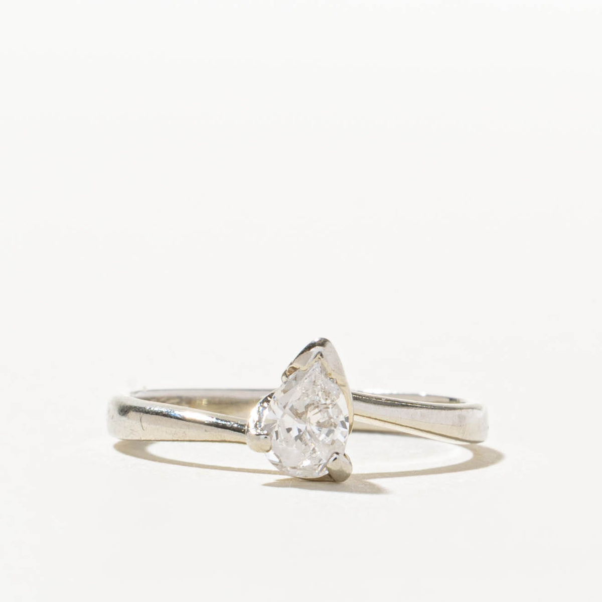 14k Solitaire Pear Cut Diamond Bypass Ring | 0.35ct I1/I2 H/I | SZ 5.5