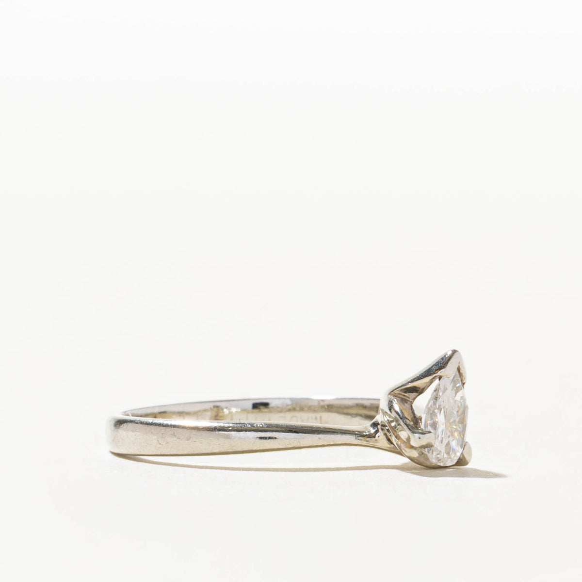 14k Solitaire Pear Cut Diamond Bypass Ring | 0.35ct I1/I2 H/I | SZ 5.5