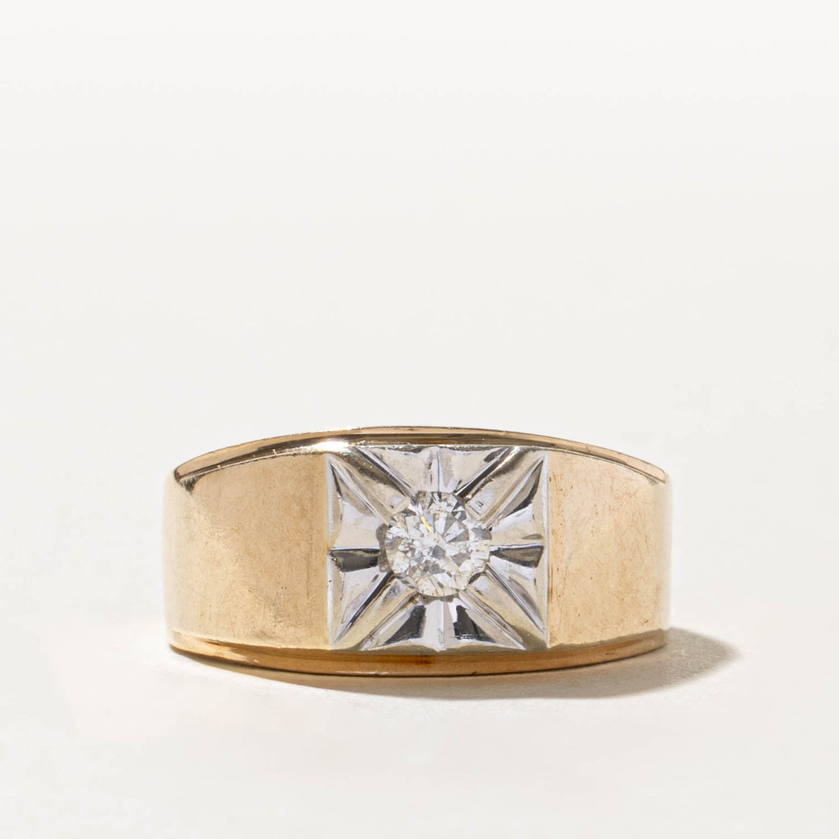 10k Solitaire Illusion Set Diamond Ring | 0.30ct I1/I2 H/I | SZ 8.25