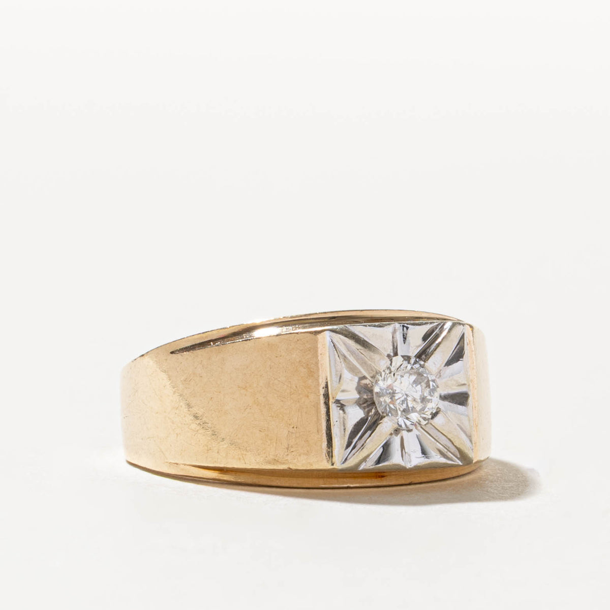 10k Solitaire Illusion Set Diamond Ring | 0.30ct I1/I2 H/I | SZ 8.25