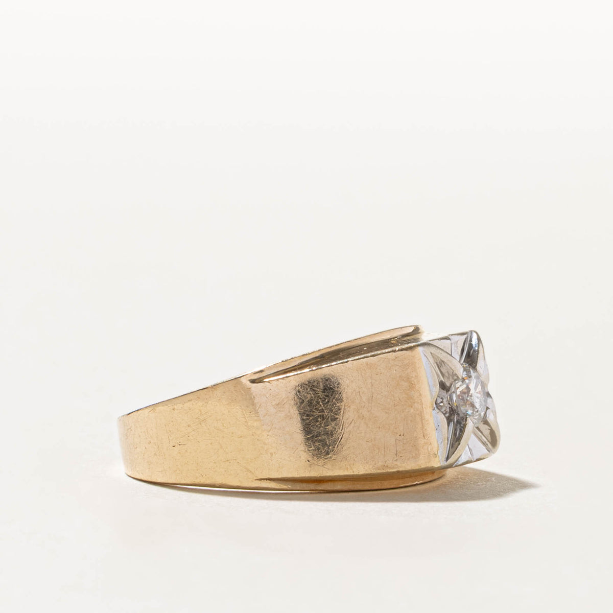 10k Solitaire Illusion Set Diamond Ring | 0.30ct I1/I2 H/I | SZ 8.25