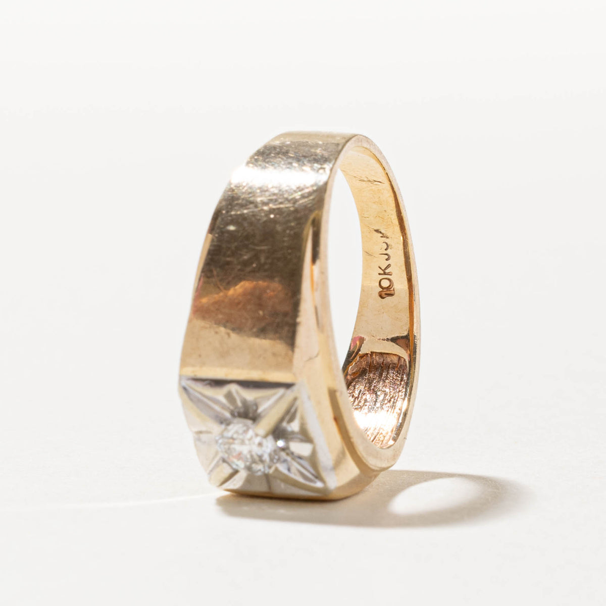 10k Solitaire Illusion Set Diamond Ring | 0.30ct I1/I2 H/I | SZ 8.25
