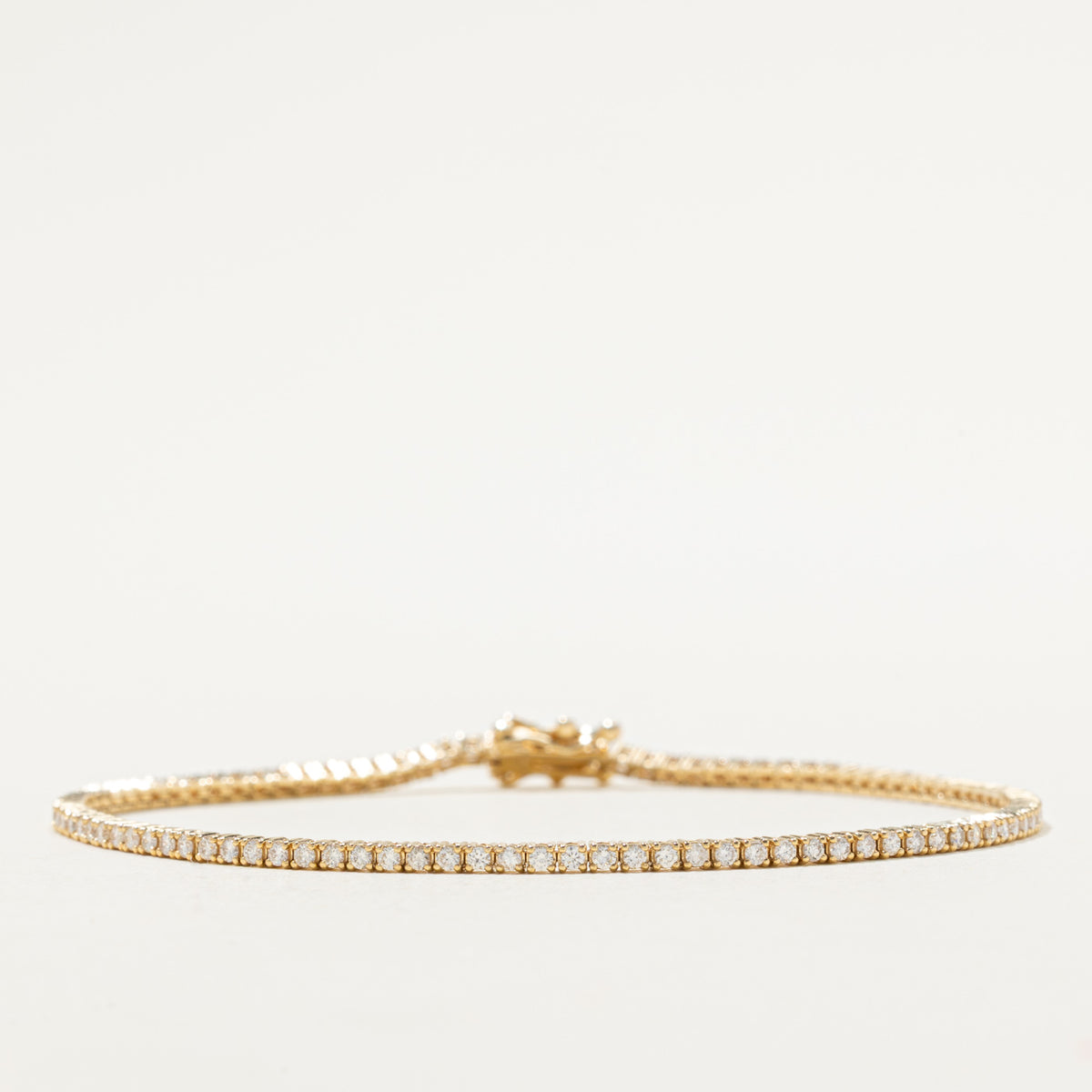 '100 Ways' 9k Yellow Gold Diamond Tennis Bracelet | 1.00ctw | SZ 7"
