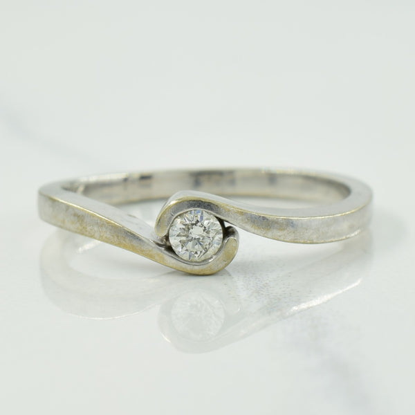 Solitaire Diamond Bypass Ring | 0.10ct | SZ 6.25 |