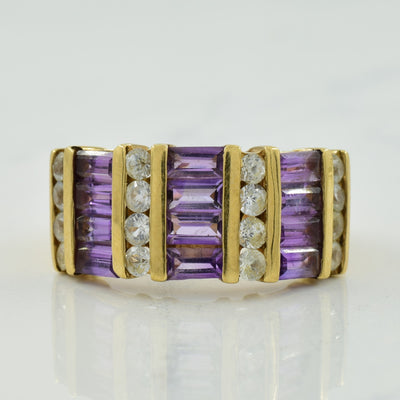Amethyst & White Sapphire Ring | 1.20ctw, 0.55ctw | SZ 6 |