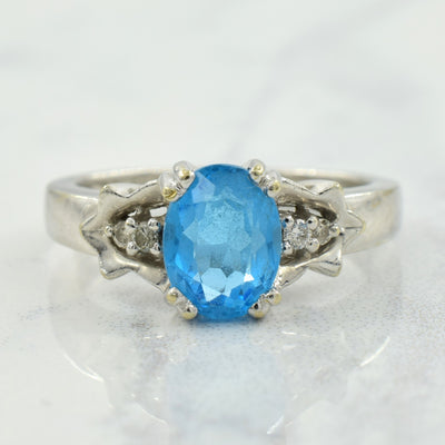 Blue Topaz & Diamond Ring | 0.90ct, 0.05ctw | SZ 6.5 |