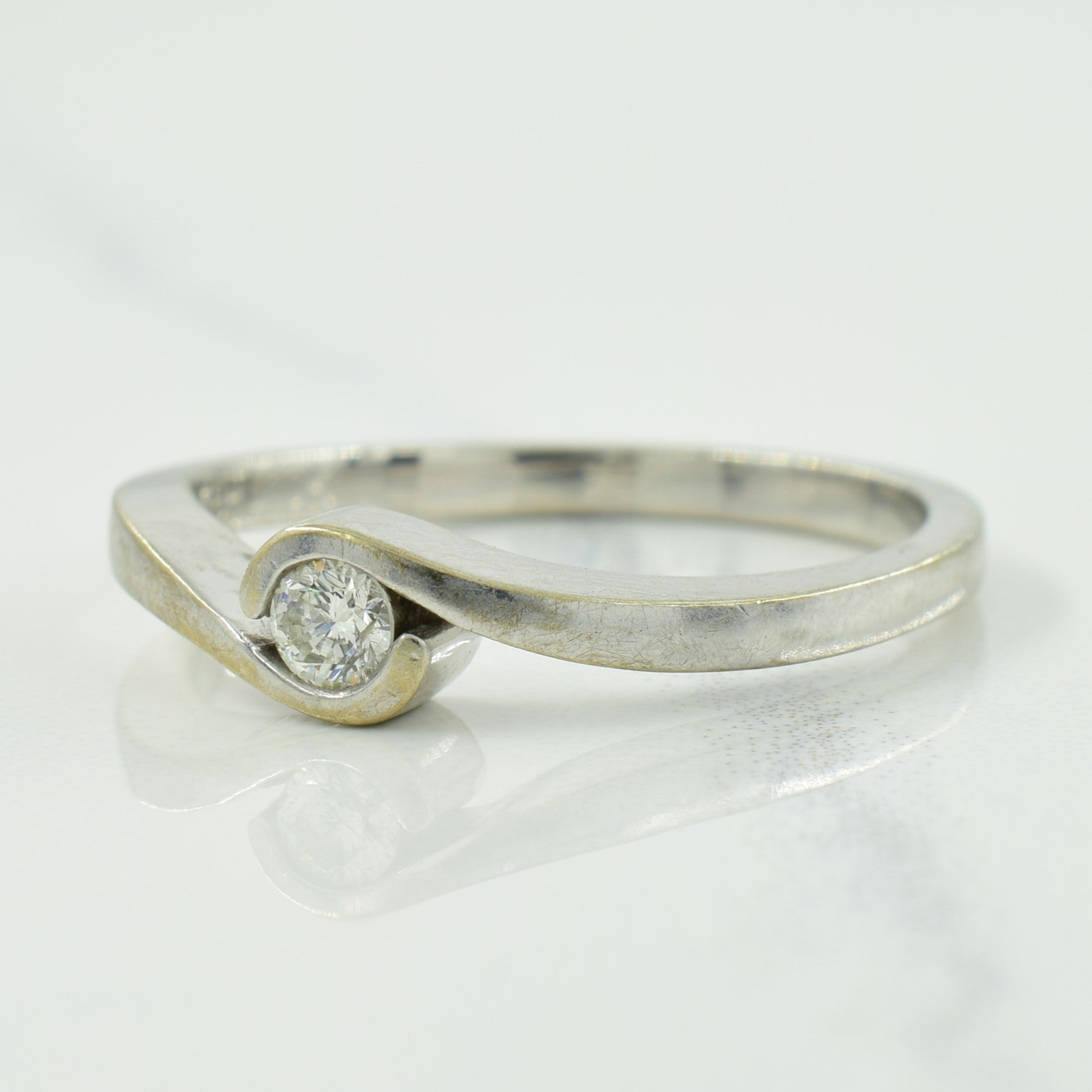 Solitaire Diamond Bypass Ring | 0.10ct | SZ 6.25 |