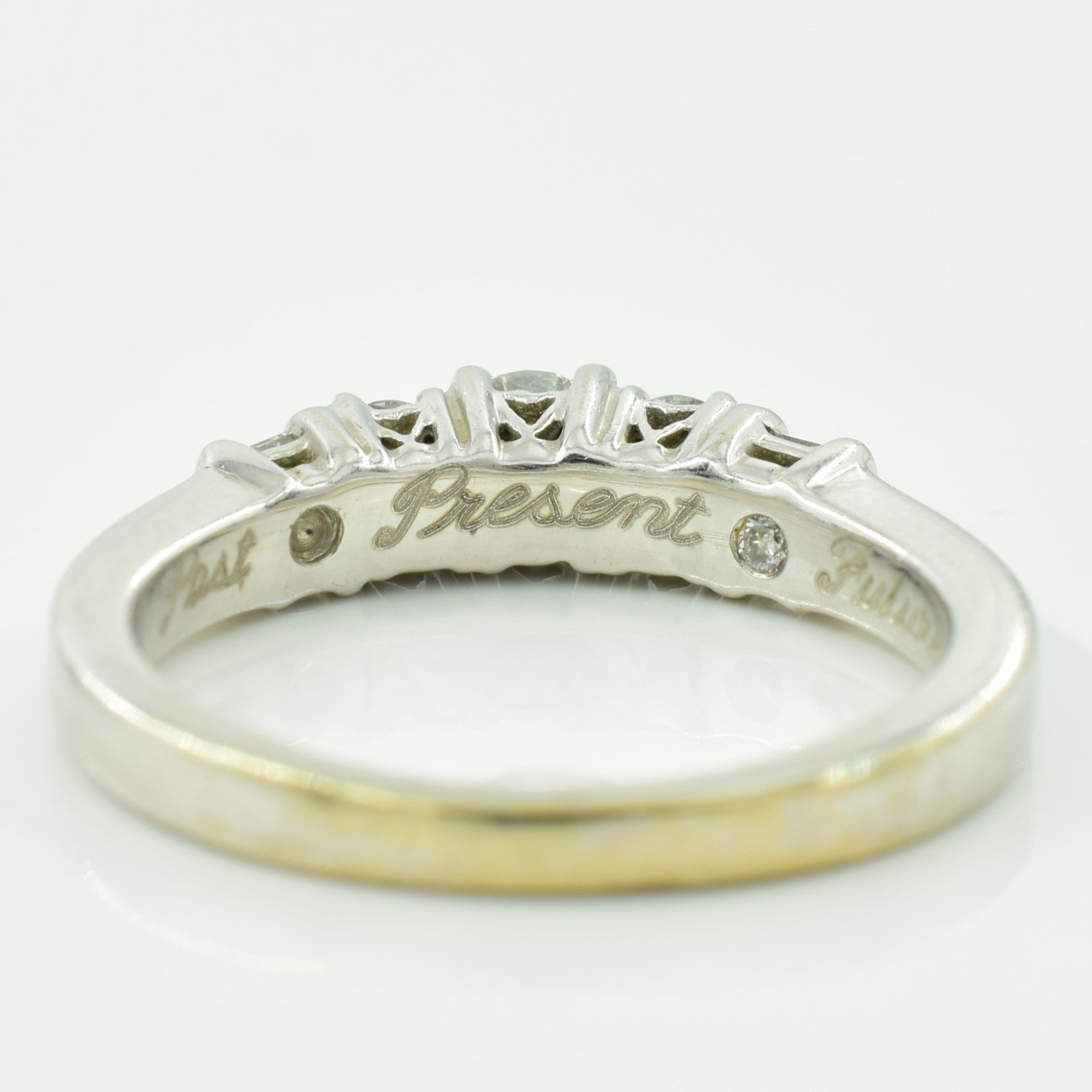 Past, Present, Future Inscribed Diamond Ring | 0.34ctw | SZ 6.5 |