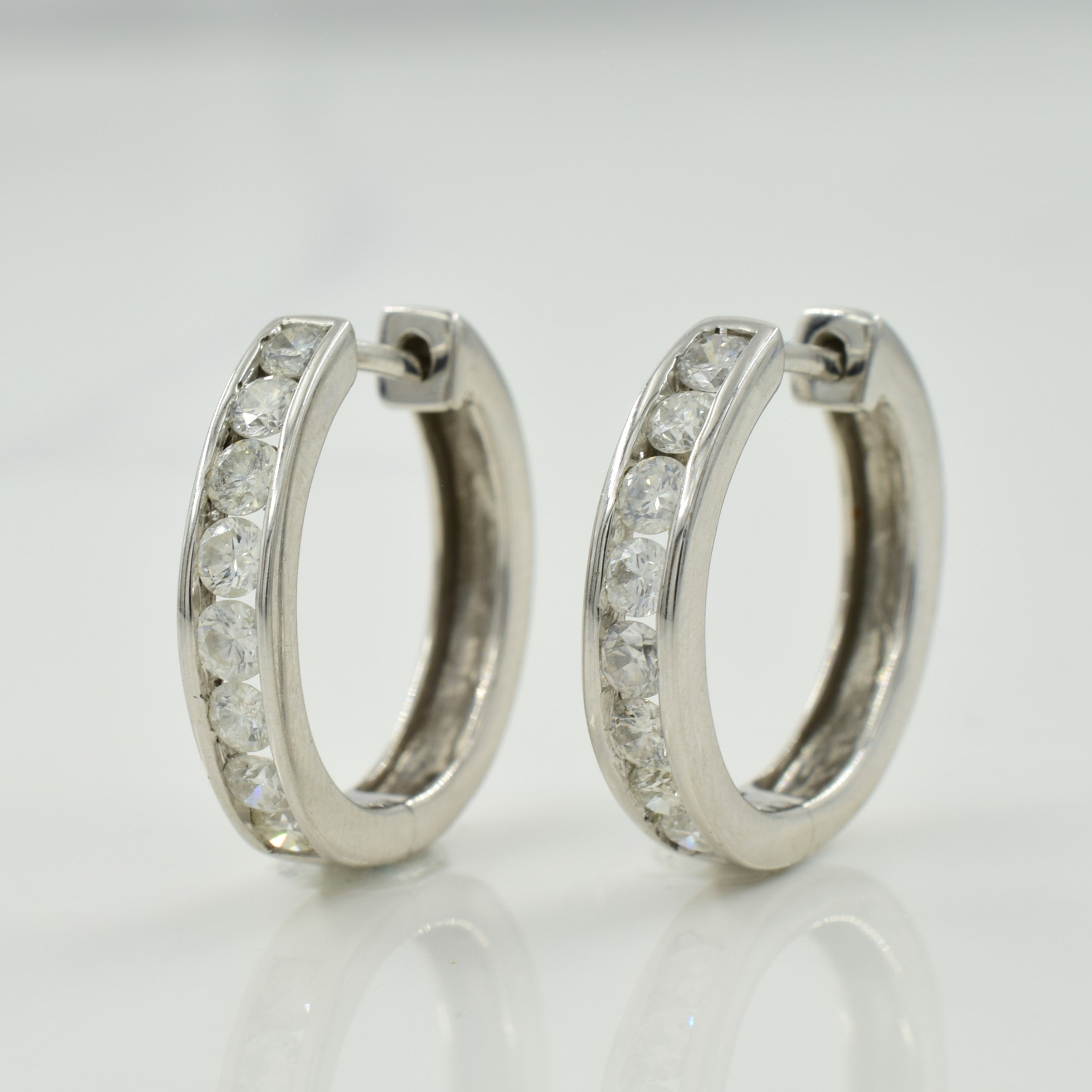 Channel Set Diamond Earrings | 0.80ctw |