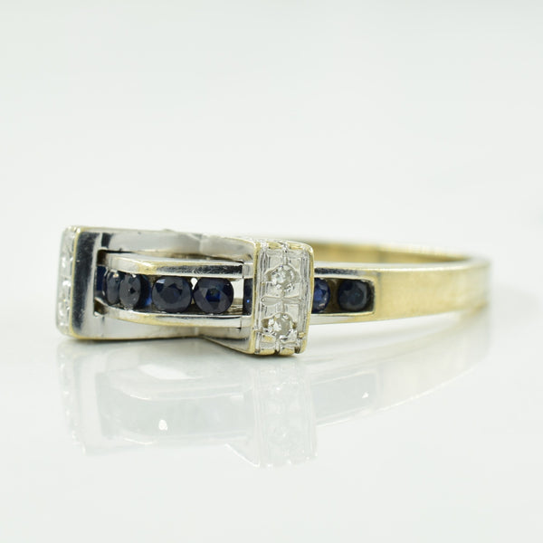 Blue Sapphire & Diamond Ring | 0.48ctw, 0.09ctw | SZ 6.5 |