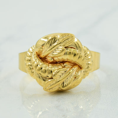 Italian 18k Yellow Gold Cocktail Ring | SZ 11 |