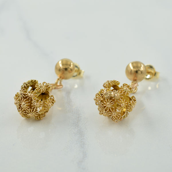 10k Yellow Gold Drop Earrings |