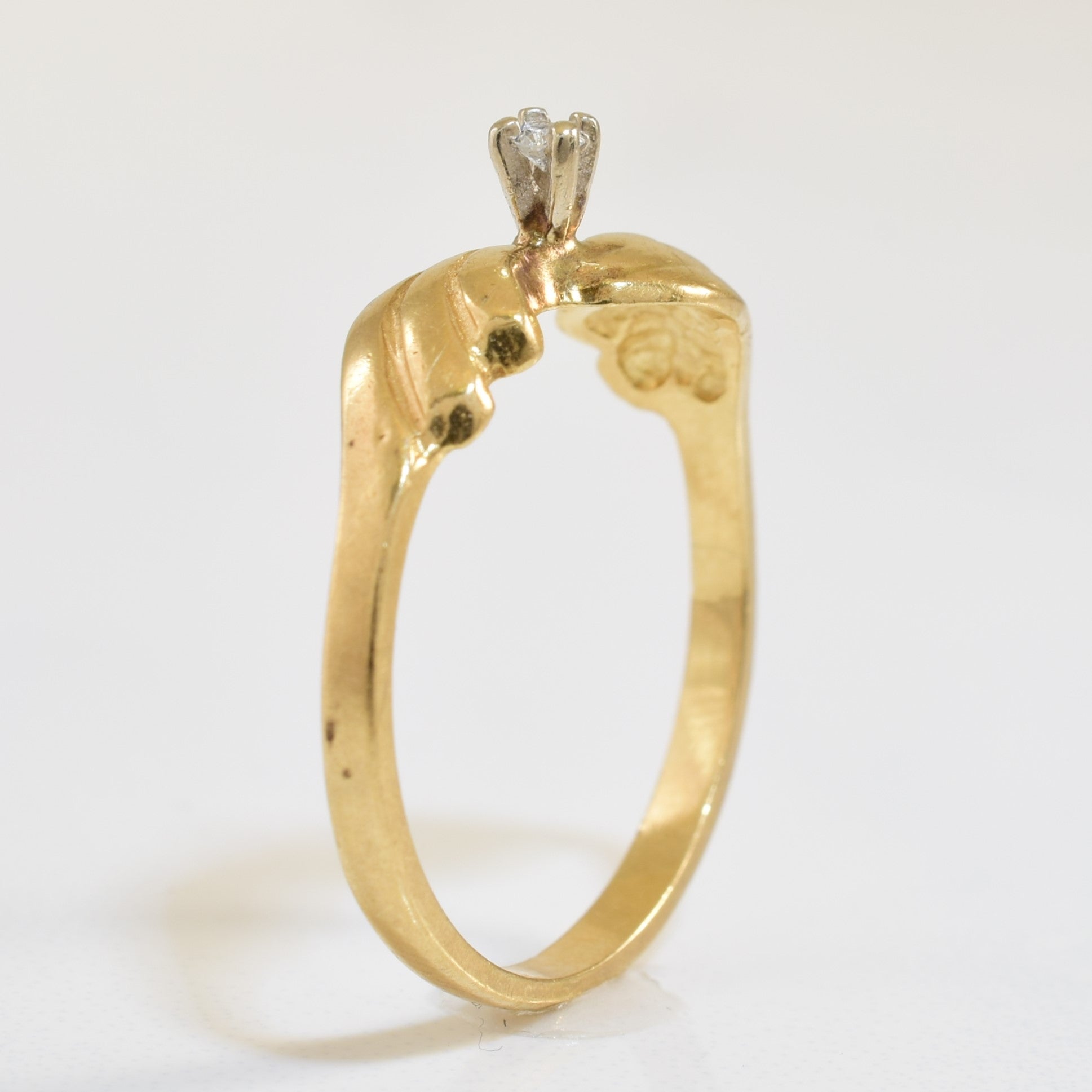 Solitaire Diamond Bypass Ring | 0.02ct | SZ 6.5 |