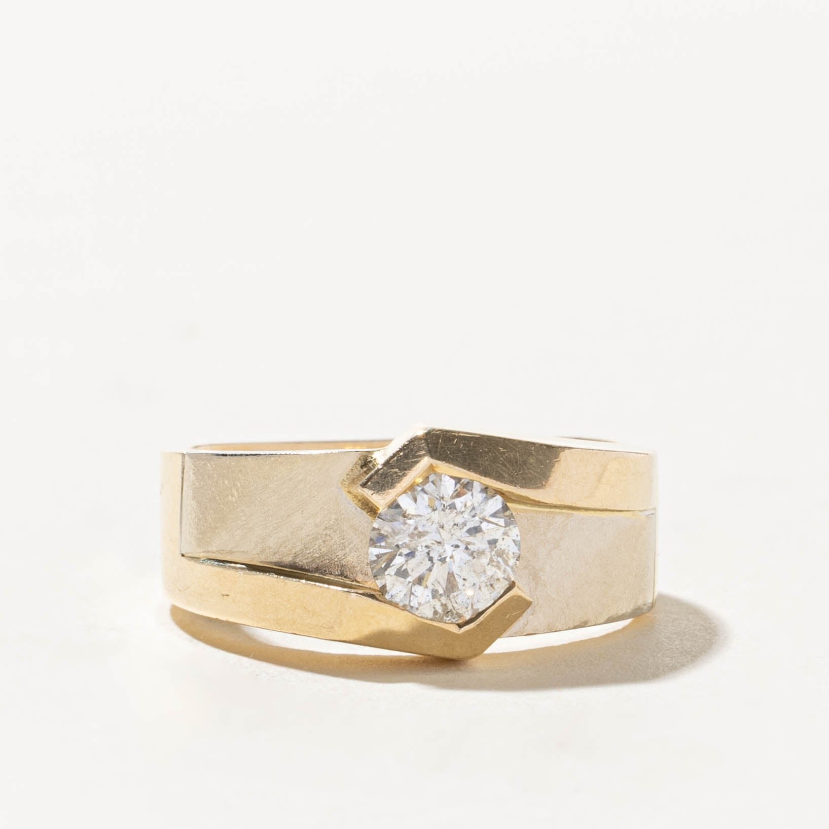 14k Tension Set Diamond Geometric Ring | 1.31ct I2 G | SZ 10.25