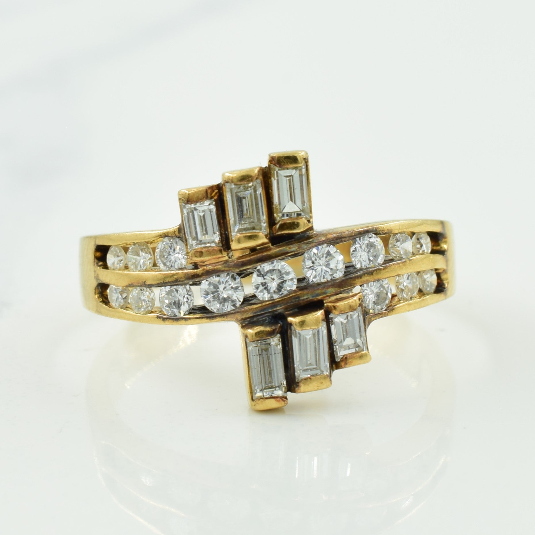 Diamond Bypass Ring | 0.68ctw | SZ 6.5 |