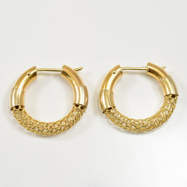 18k Yellow Gold Hoop Earrings |