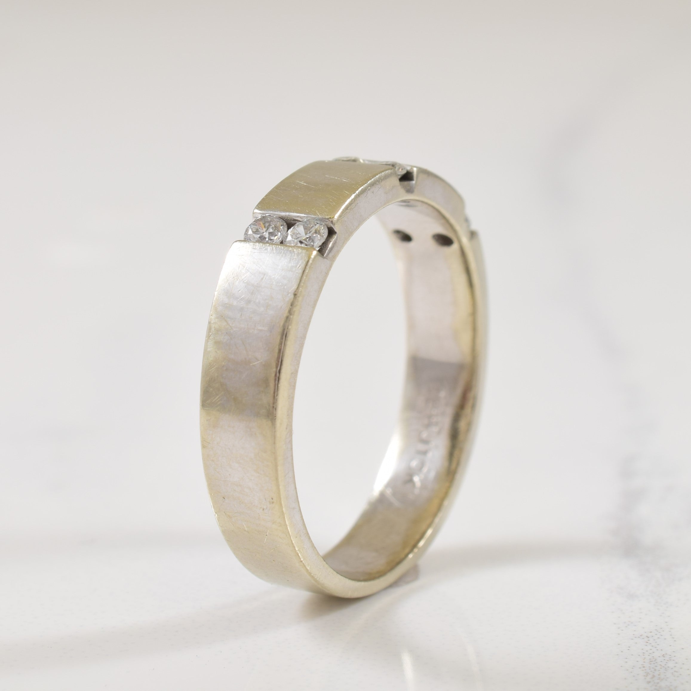 Triple Column Channel Set Diamond Ring | 0.18ctw | SZ 8.25 |
