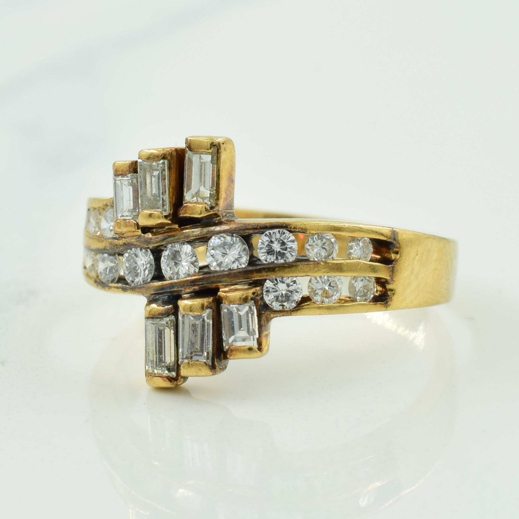 Diamond Bypass Ring | 0.68ctw | SZ 6.5 |