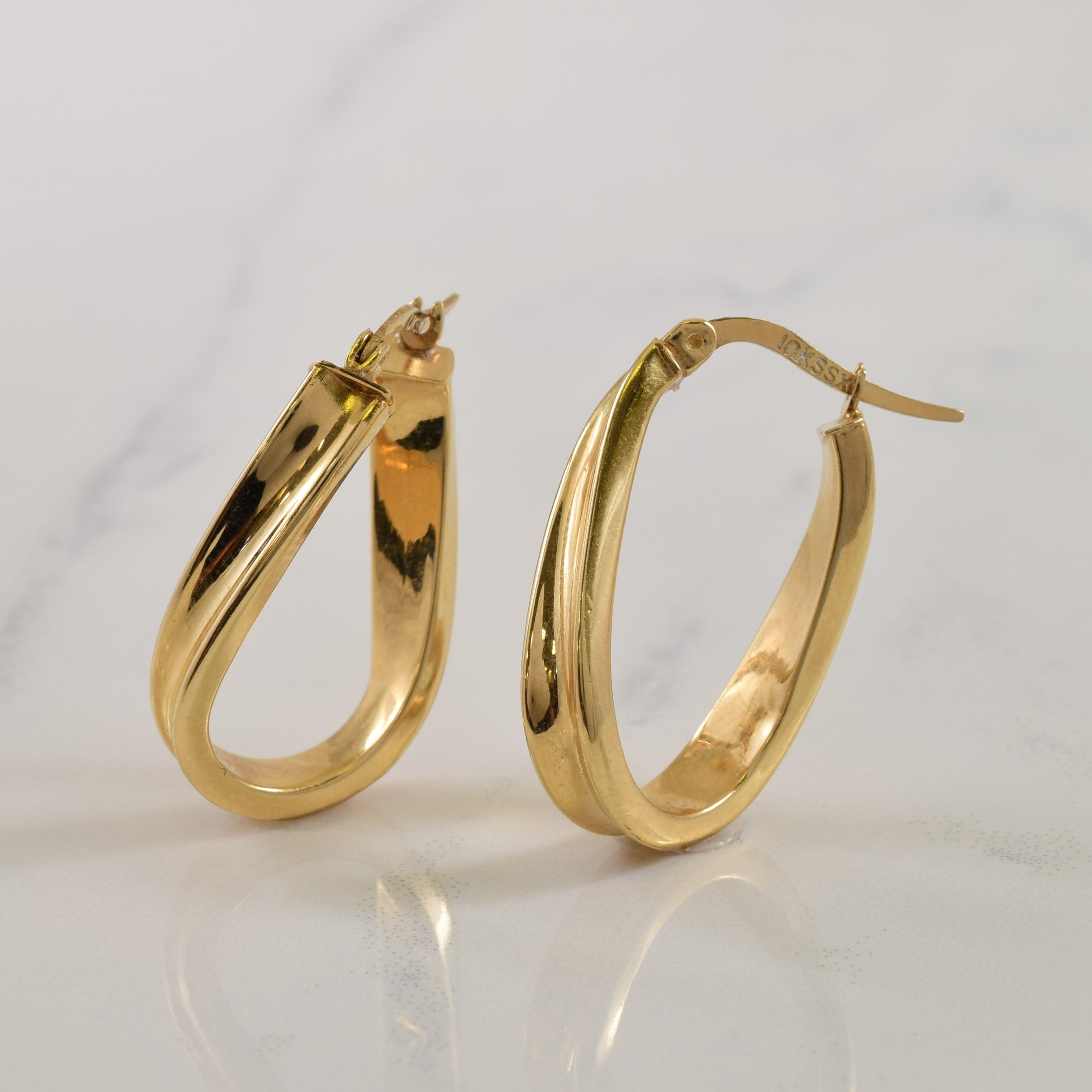 10k Yellow Gold Soft Hoop Earrings |