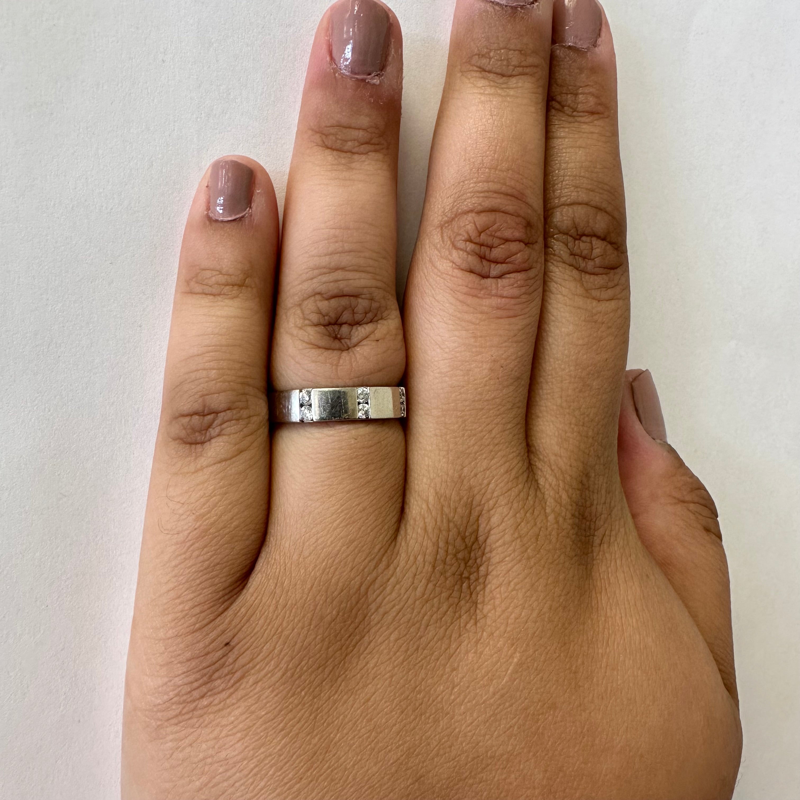 Triple Column Channel Set Diamond Ring | 0.18ctw | SZ 8.25 |
