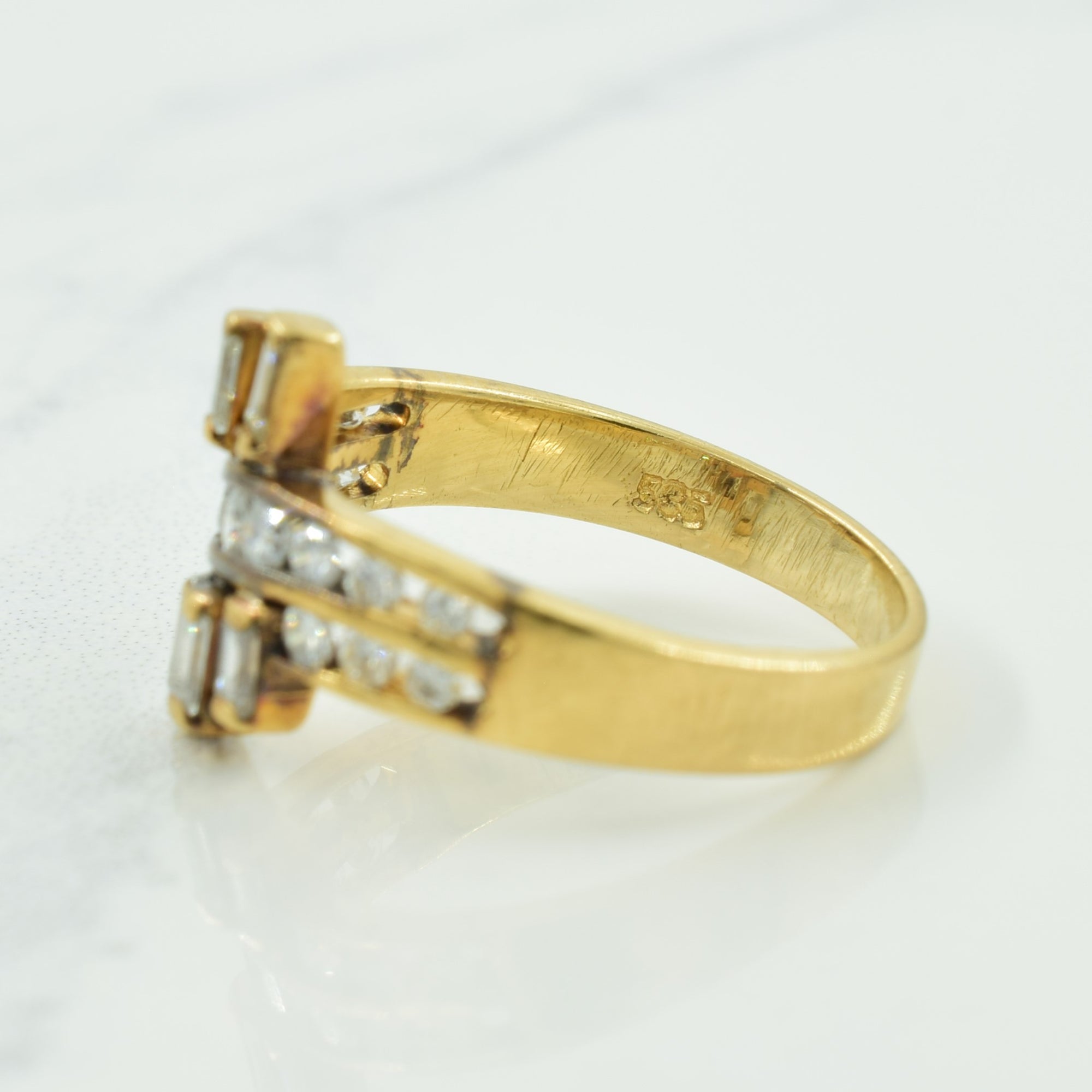 Diamond Bypass Ring | 0.68ctw | SZ 6.5 |